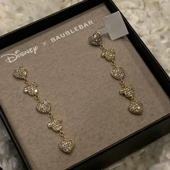 Disney x BaubleBar Mickey Mouse & Hearts Drop Earrings (NIB) - Picture 4 of 5
